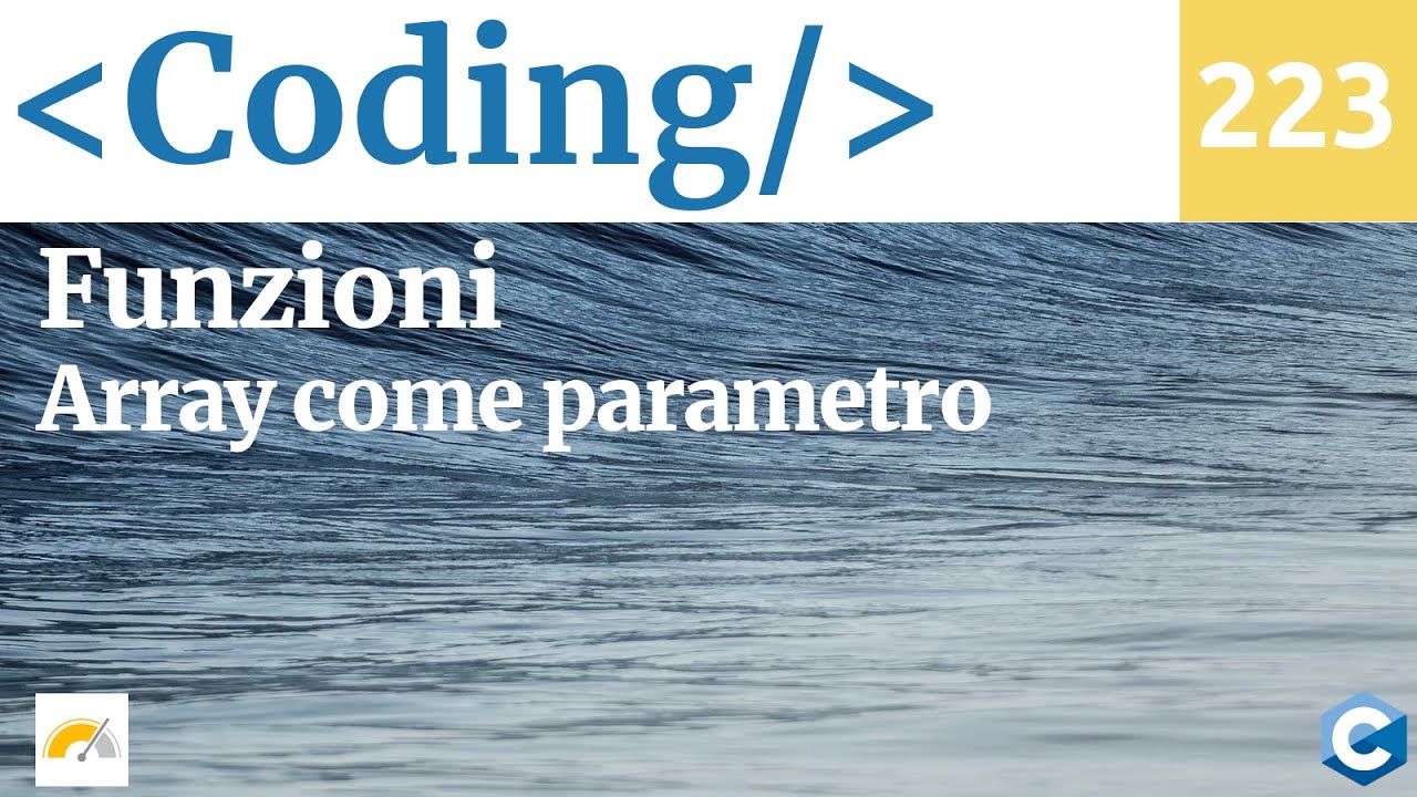Passare un array come parametro a una funzione in C - Video 223
