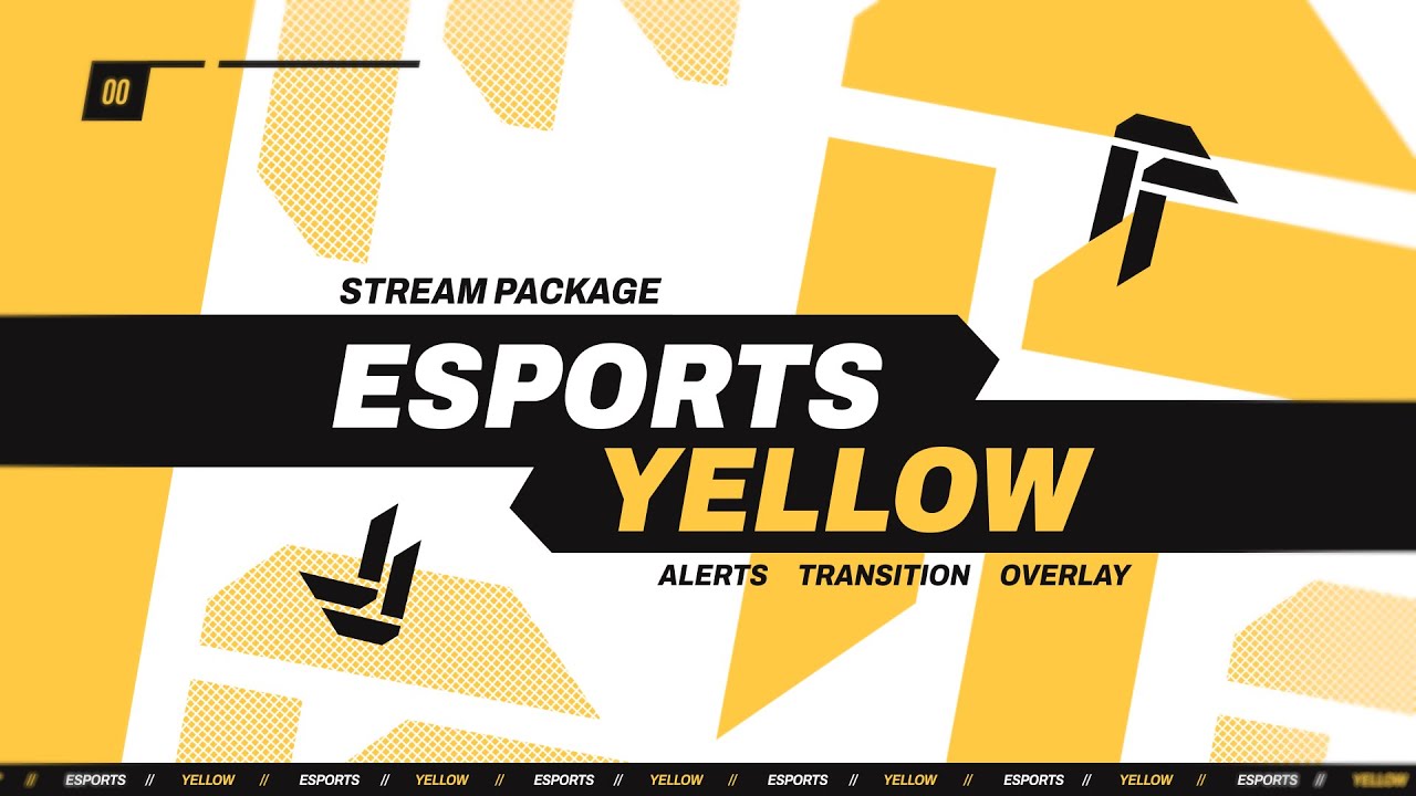 Esports Yellow Twitch Overlay and Alerts Stream Package for OBS