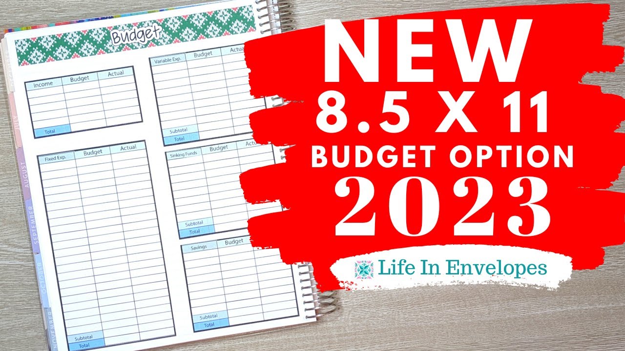 NEW Budget Option for 2023 / Erin Condren 8.5 x 11 Monthly Planner / EC Notebook / Family Budget
