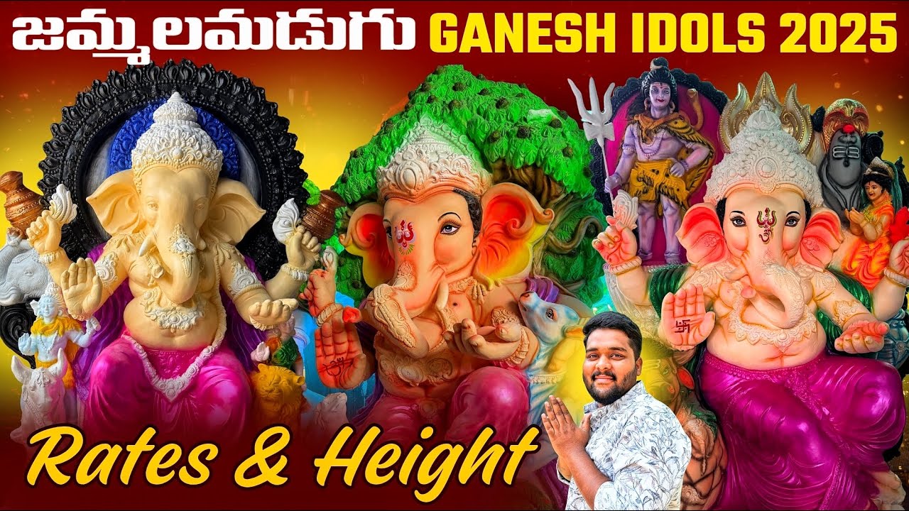 Rates and height ganesh idols #jammalamadugu #ganesh #2025 ￼