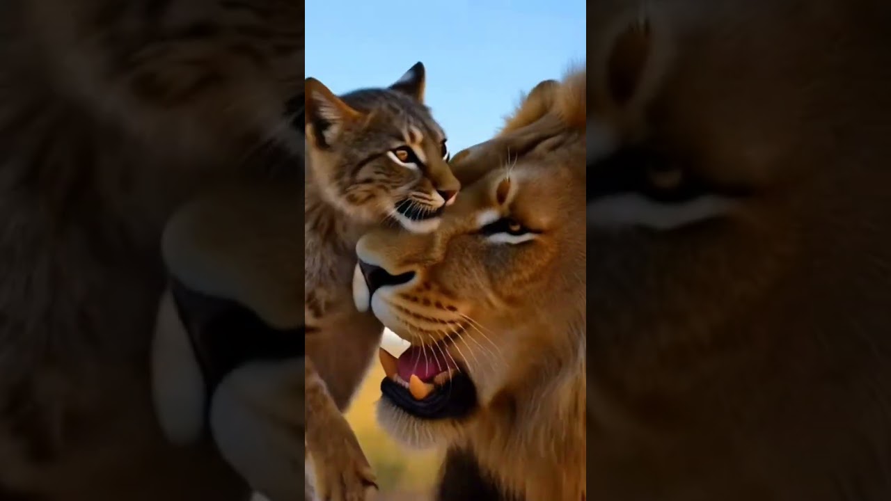Cat vs Big cat fight 