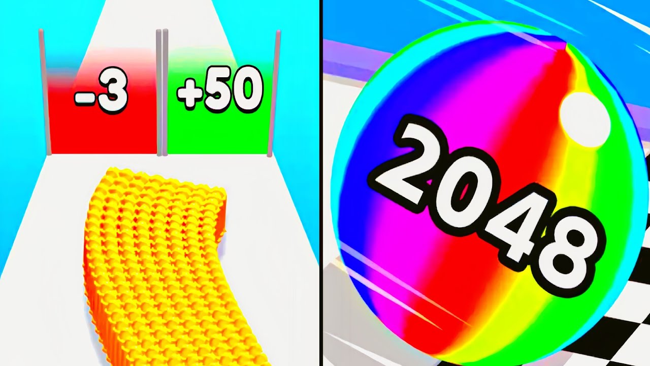 Satisfying Mobile Games Bullet Army Run vs Ball Run 2048 | Hard Levels | android & iOS Gameplay