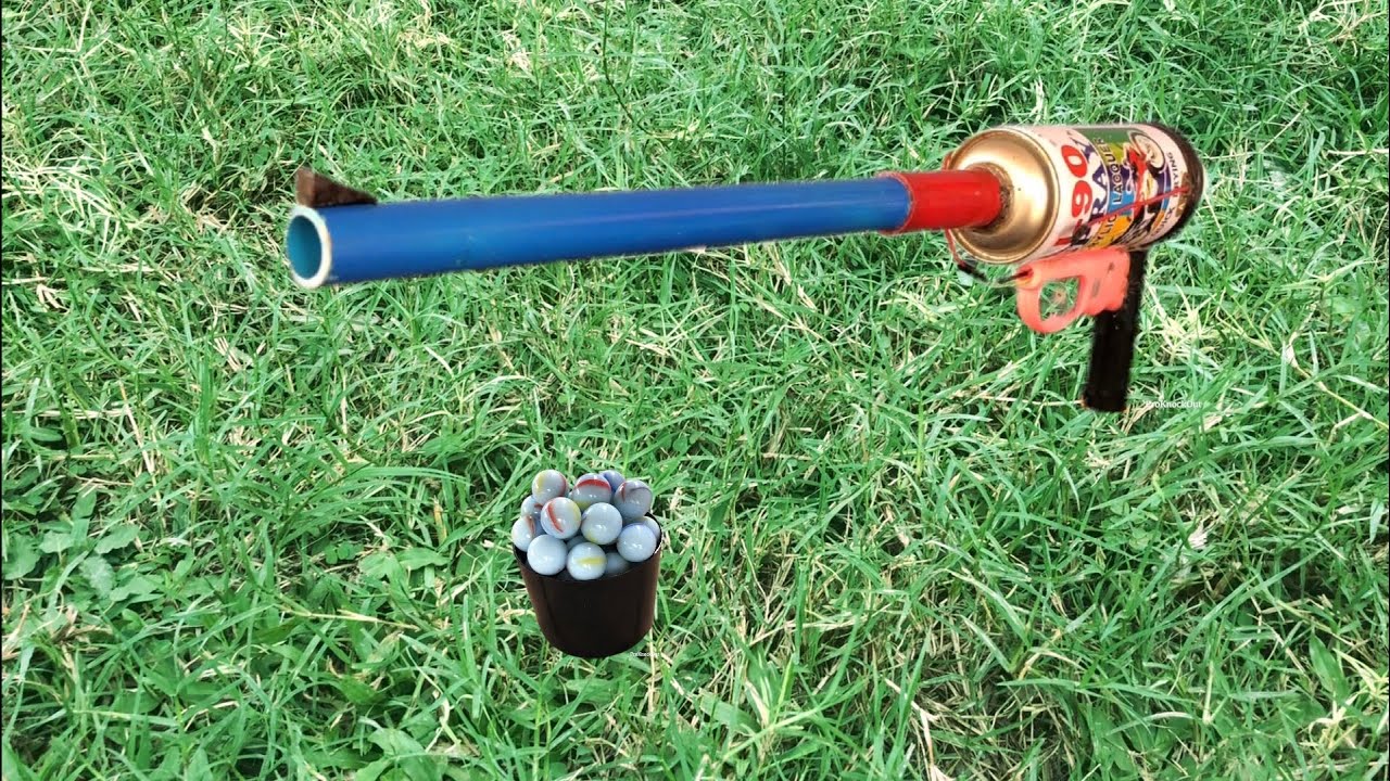 Creative & DIY How To Make A small Slingshot alcohol guns fired from Gas Canisters Powerful