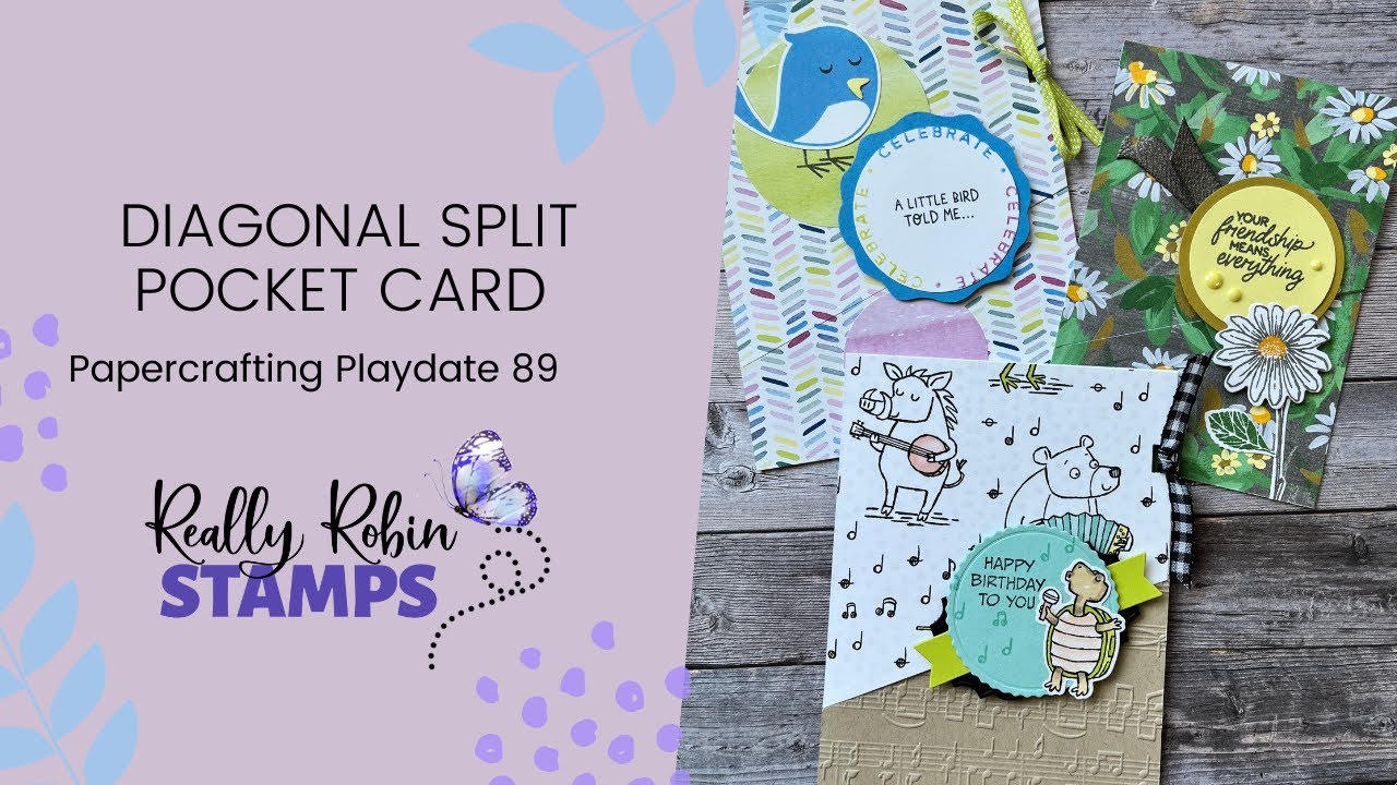 The Diagonal Split Pocket Card | Papercrafting Playdate 89