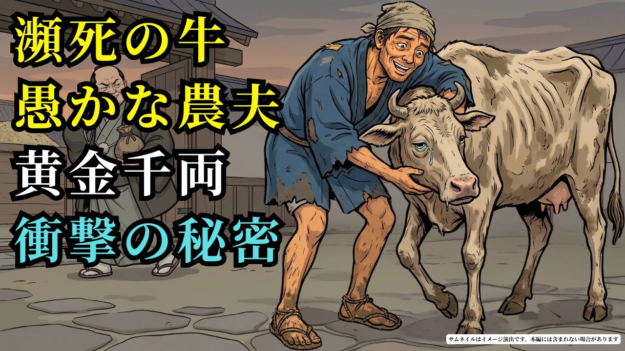 賃金の代わりに瀕死の牛を受け取った「愚かな農夫」。後日、富豪たちが千両の黄金を積んでも売らなかった牛の衝撃の秘密！(AIフィクション) | 野談 | 伝説 | 昔話 | 説話 | 民話