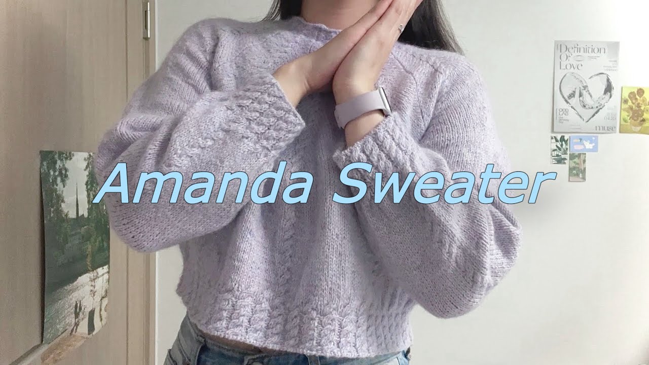고무단이 너무 귀여운.. 아만다 스웨터 뜨기💐| knitting vlog (sub)