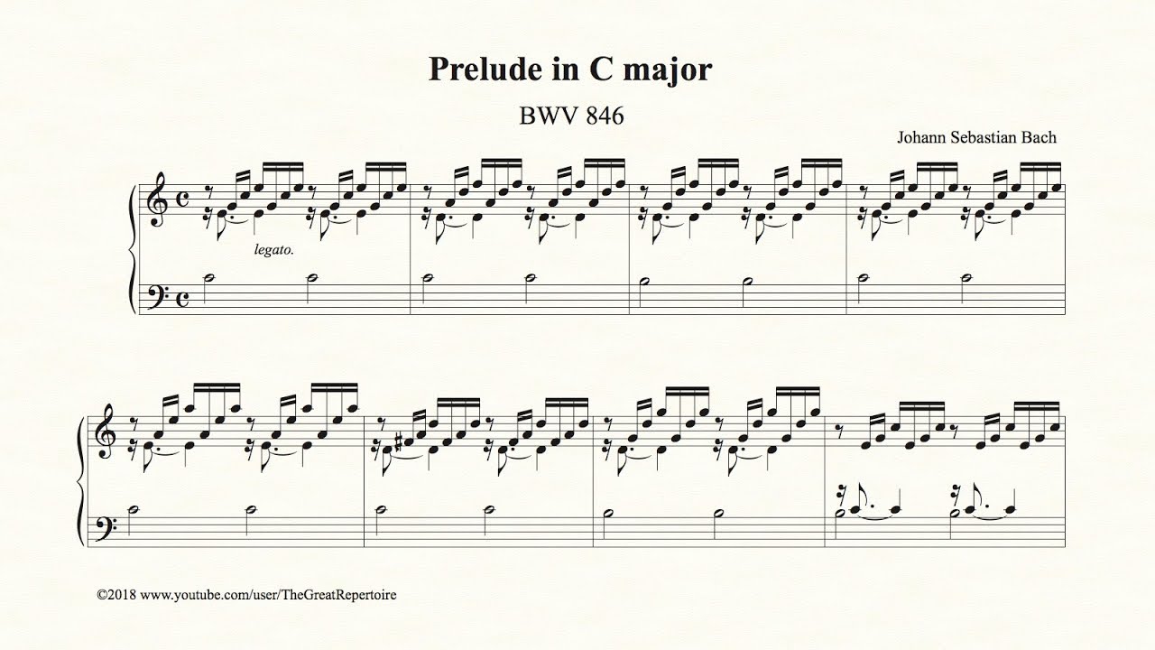Bach, Prelude in C major, BWV 846