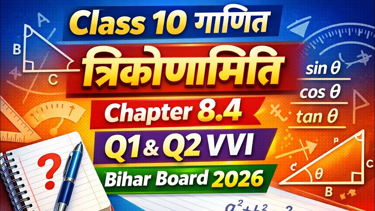 Class 10th maths chapter 8.4 question 1&2 Bihar board @RupeshMahi trikonamiti