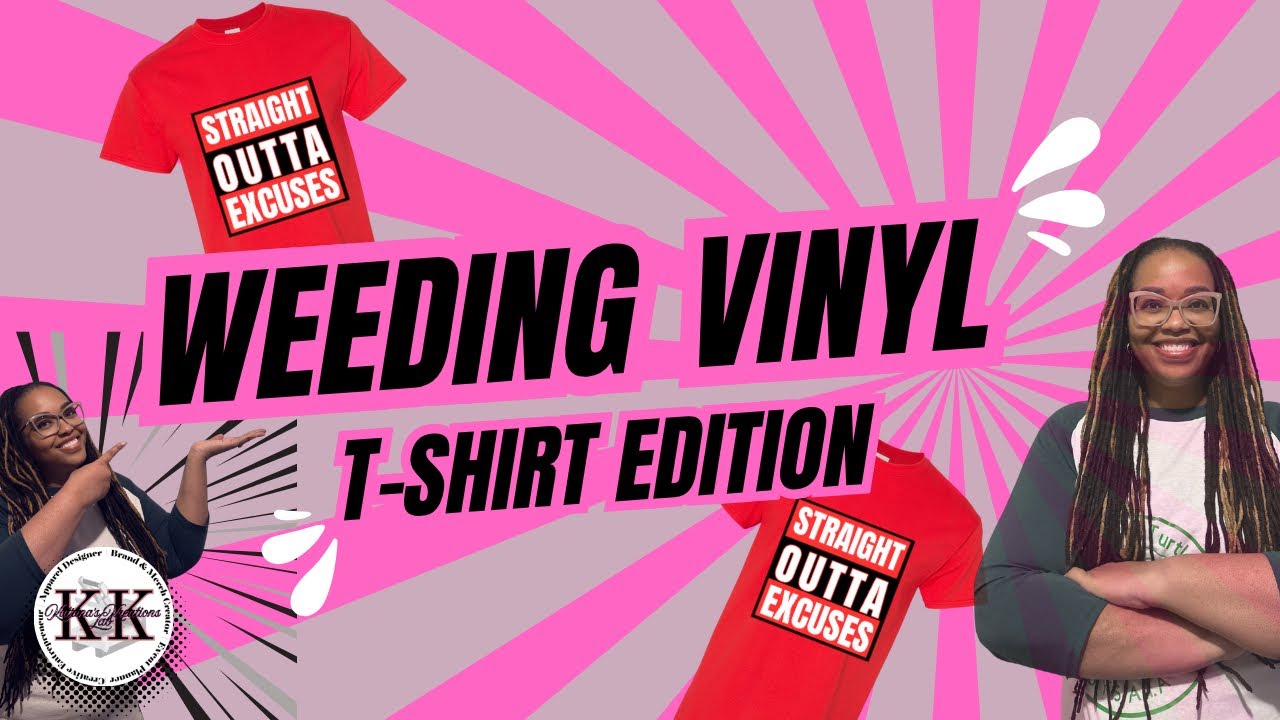Weeding Siser Puff Vinyl and Gold HTV | Straight Outta Excuses T-Shirt DIY Tutorial