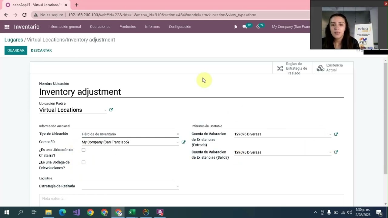 Inventarios avanzado, movimientos entre almacenes Odoo