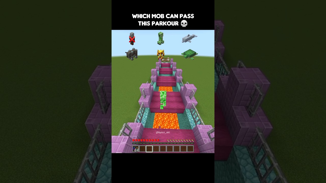 Which Mob Can Pass This Parkour in Minecraft? 💀🔥 | #minecraft #shorts