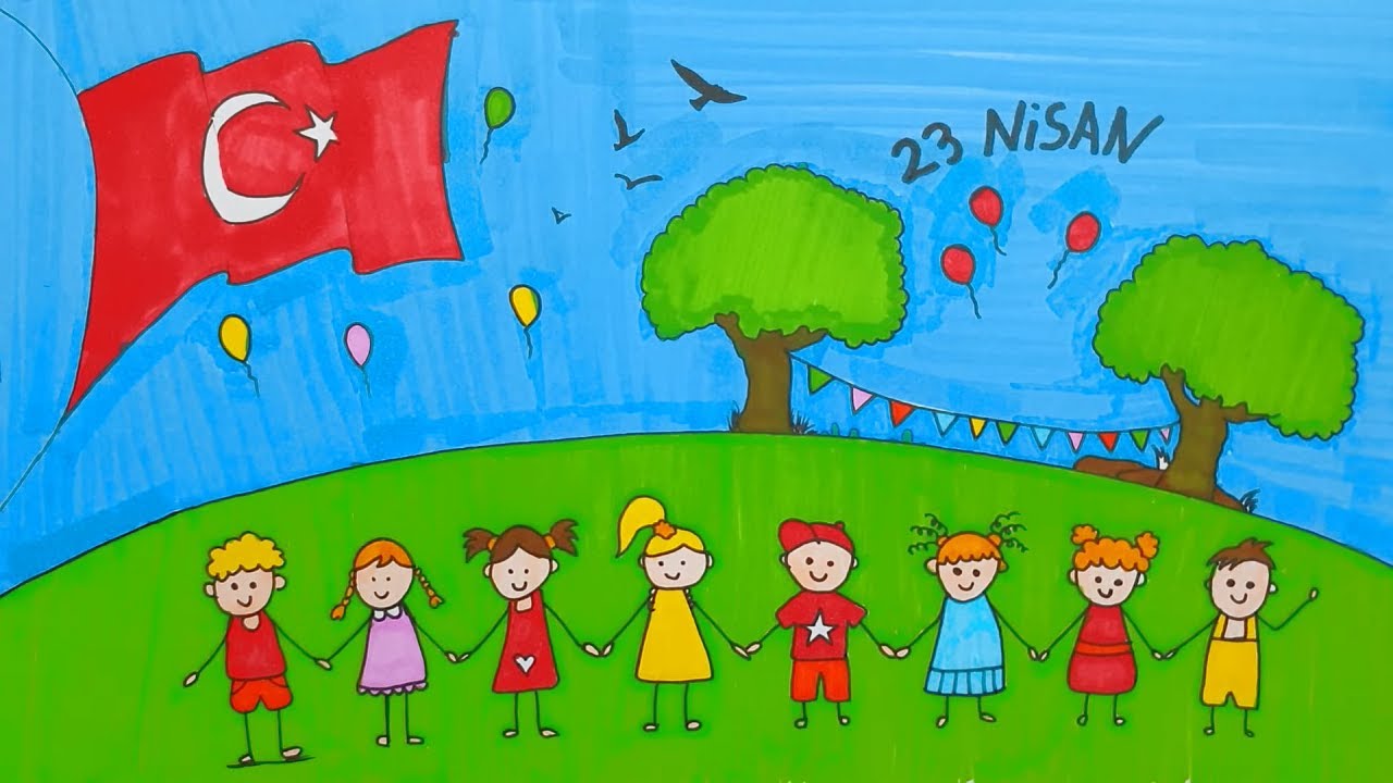 23 nisan resmi nasıl çizilir / Kolay 23 nisan resmi nasıl çizilir