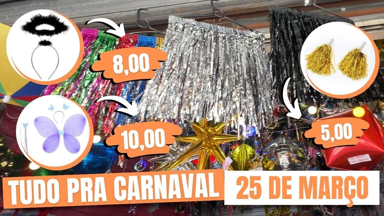 FORNECEDOR DE FANTASIAS E ACESSÓRIOS DE CARNAVAL BARATOS NA 25 DE MARÇO - JMS #25DEMARÇO