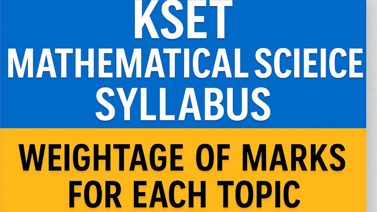 KSET MATHEMATICAL SCIENCE SYLLABUS | MARKS FOR EACH TOPIC | Strategic Problems Solving Approaches