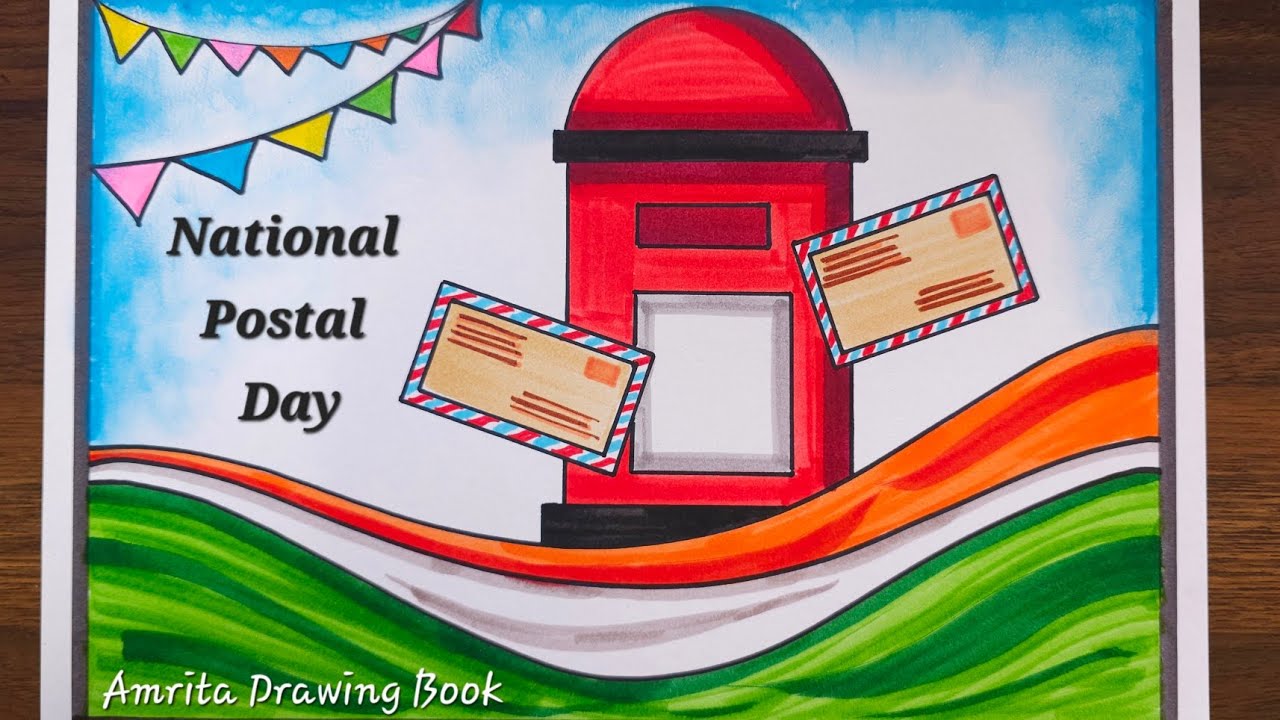 National Postal Day Drawing | World Postal Day poster drawing | Postal Day Drawing | Easy Poster