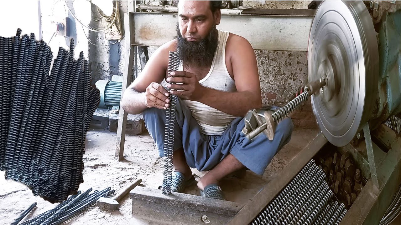 Handmade Spring making full Process [Bike shock spring manufacturing]