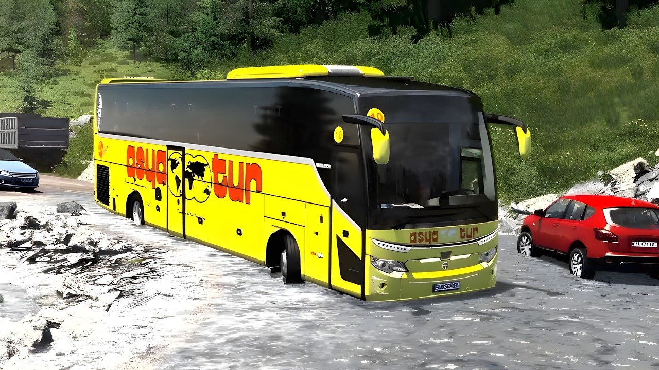 Realistic Driving Through A Waterfall Road 😳 Georgia | Bus Simulator ETS2 #ets2
