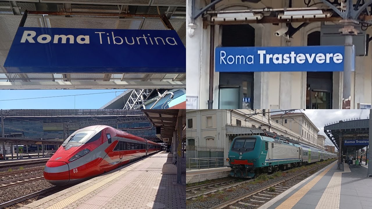 Treni merci e passeggeri nelle stazioni di ROMA TRASTEVERE e ROMA TIBURTINA