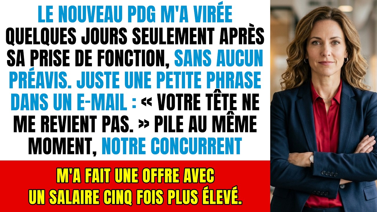 Virée par un simple e-mail, mon absence a totalement détruit l'entreprise de mon patron.