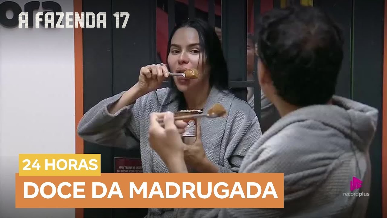 Dudu e Tàmires comem doce de leite escondidos durante a madrugada | A Fazenda 17