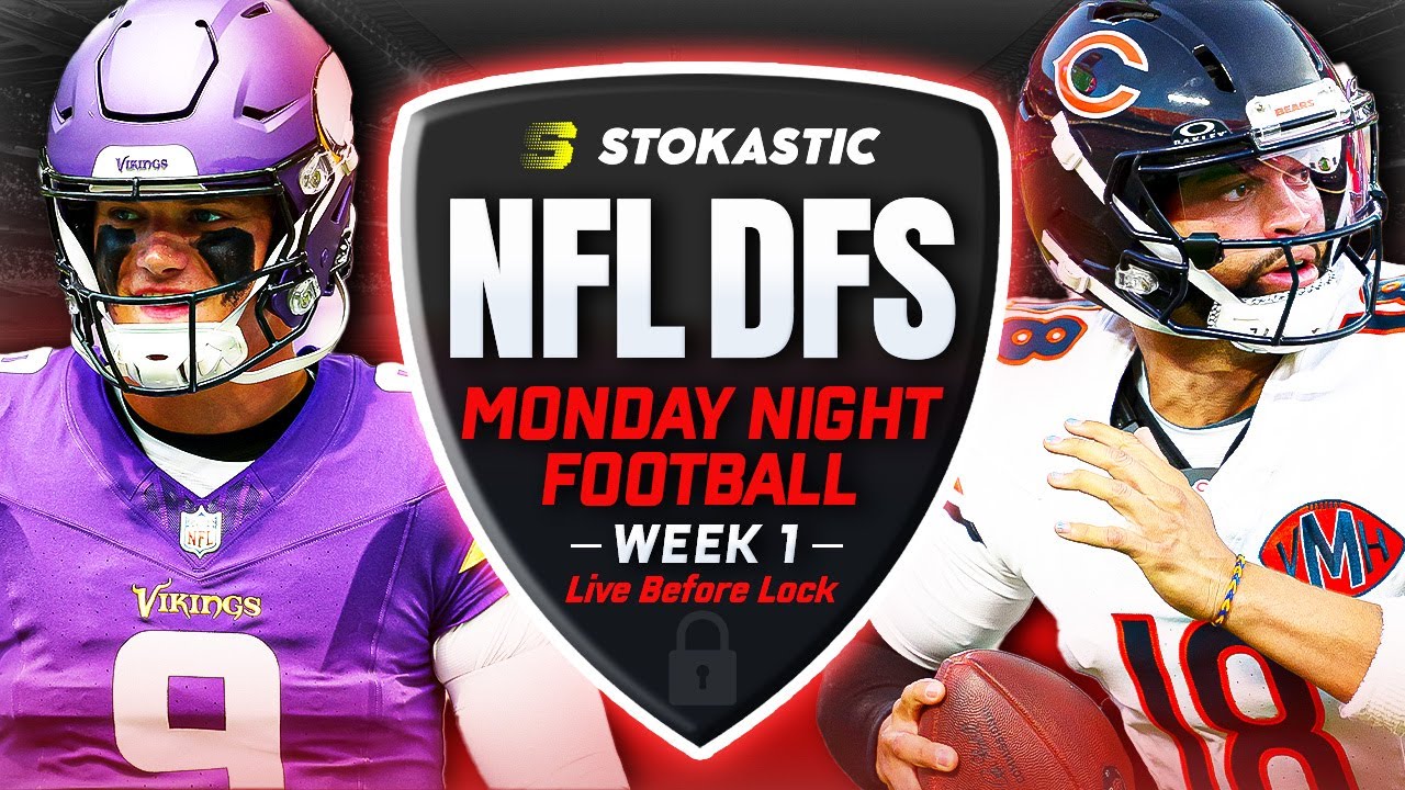 NFL DFS Showdown Live Before Lock | Vikings-Bears MNF Week 1 DFS Picks