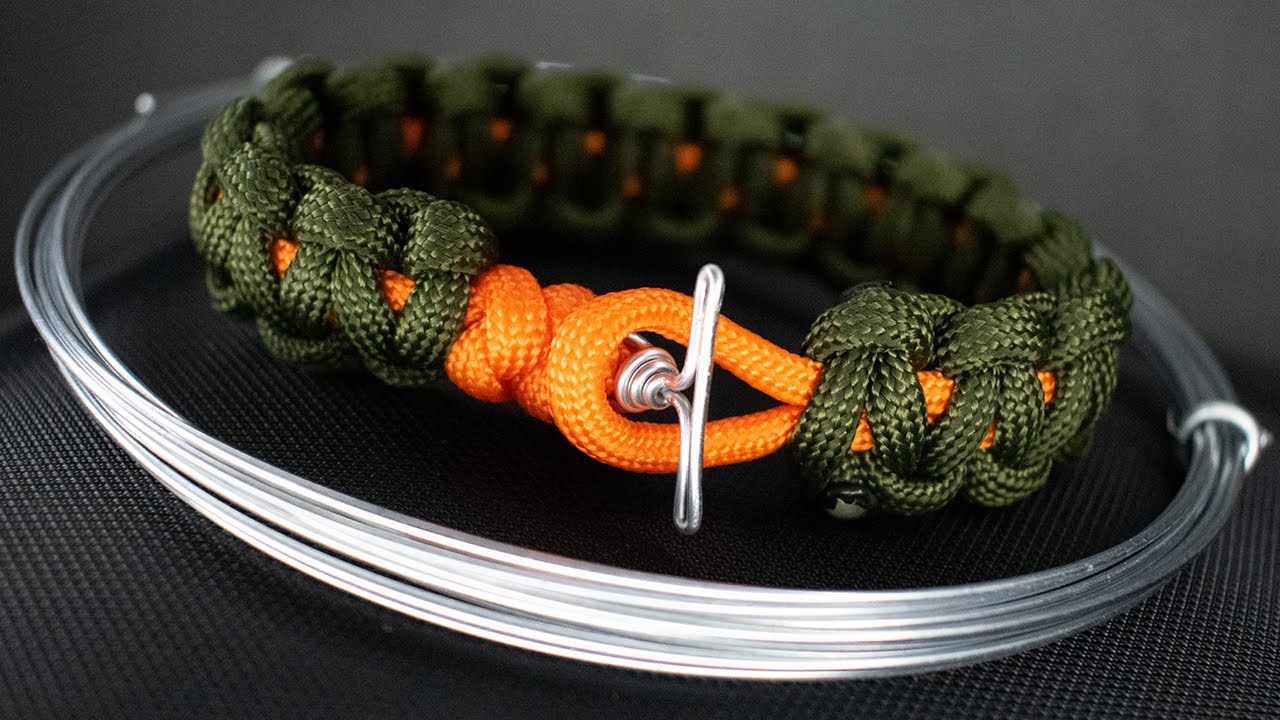 Pulsera paracord nudo cobra con broche de alambre muy fácil
