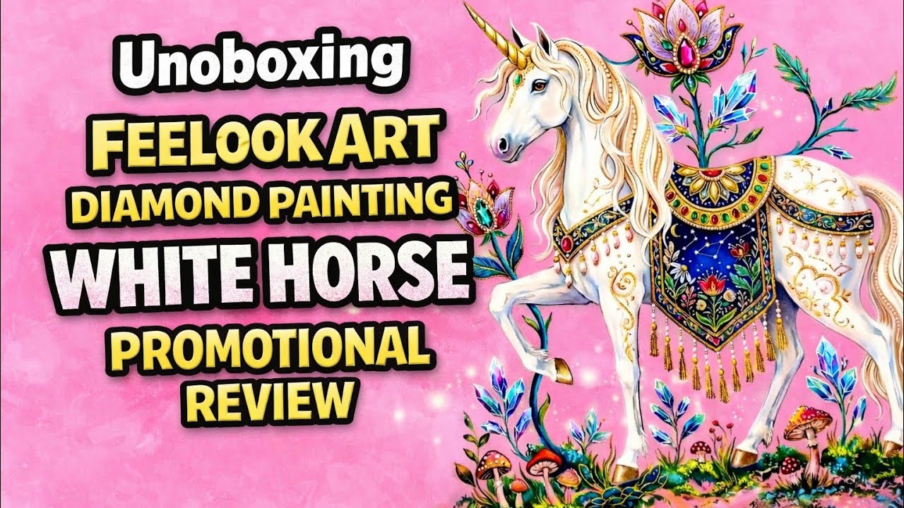 Unboxing Feelook Art Diamond Painting | White Horse – The Pink Series 💖✨