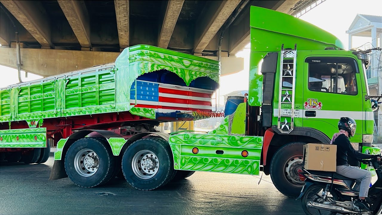 Heavy Trucks Roaring Under a Massive Bridge | Loud Engines & Traffic Battle.