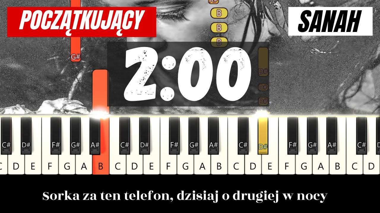 Sanah - 2:00 🎹 | Piano Tutorial (Początkujący) Nuty w opisie