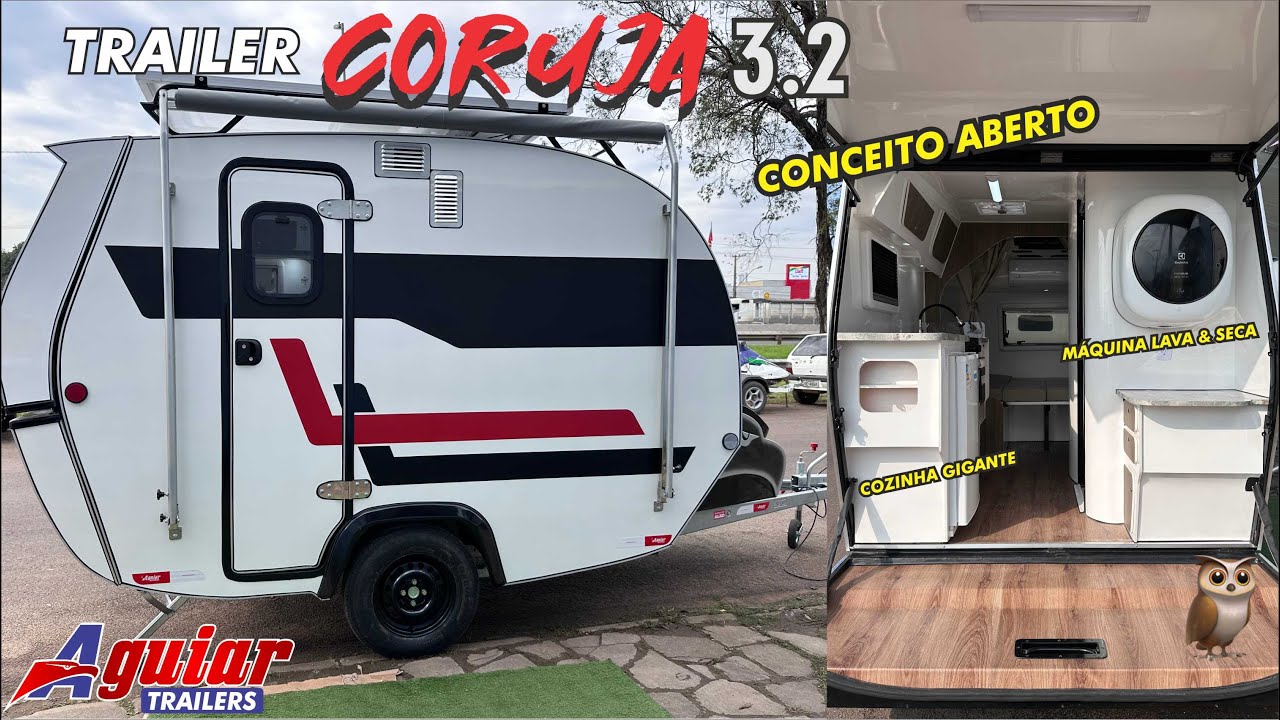 Trailer Coruja 3.2 - Com Máquina de Lavar e Conceito Aberto Incrivel #camping #trailer