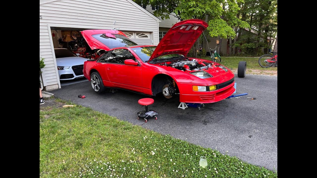 300zx Coilover Replacement, Engine Bay Clean and Caliper Paint Tein Flex Z Install Built by Miller