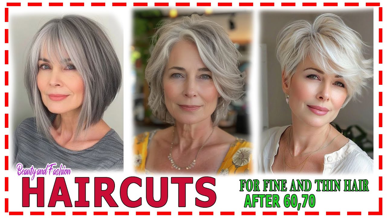 35 Best Haircuts 2024 for Fine and Thin Hair for women over 60,70 years old. Haircuts for gray hair.