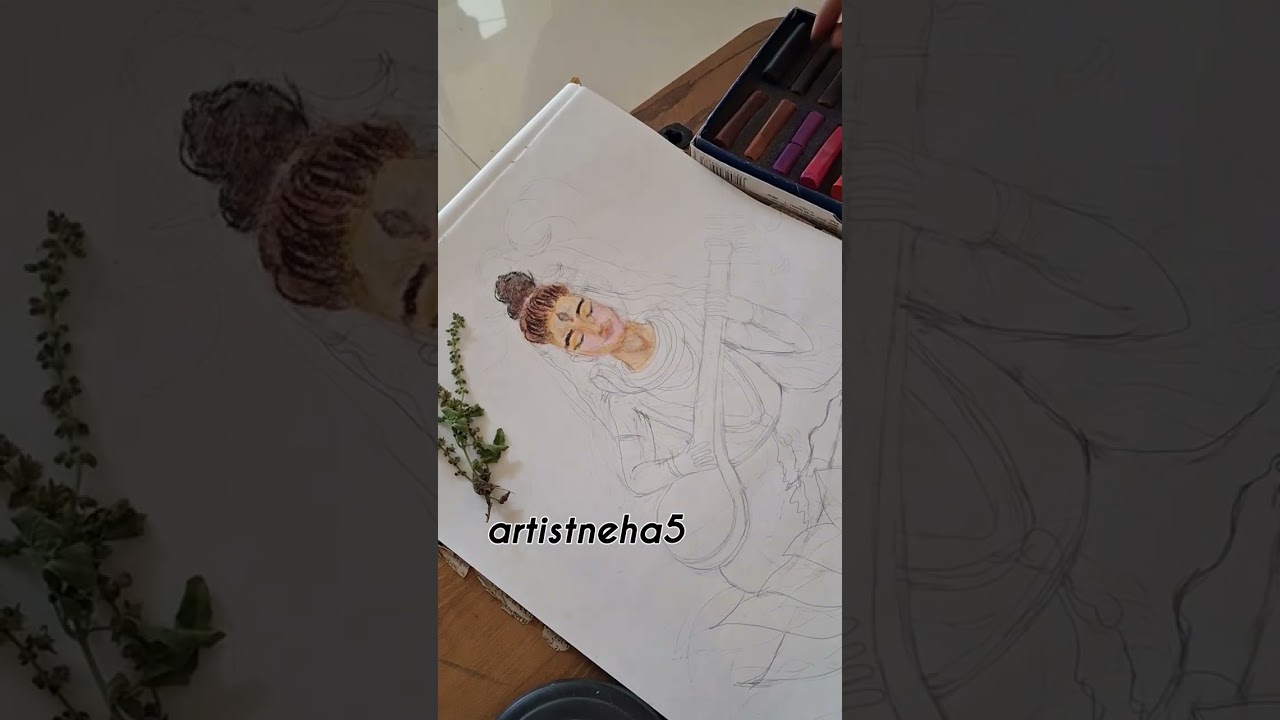 How to make Mahadev painting with soft pastel colors 