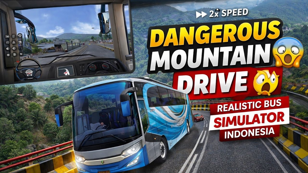 Extreme Mountain Road Bus Driving 😱 | Realistic Bus Simulator Indonesia Gameplay 🚍