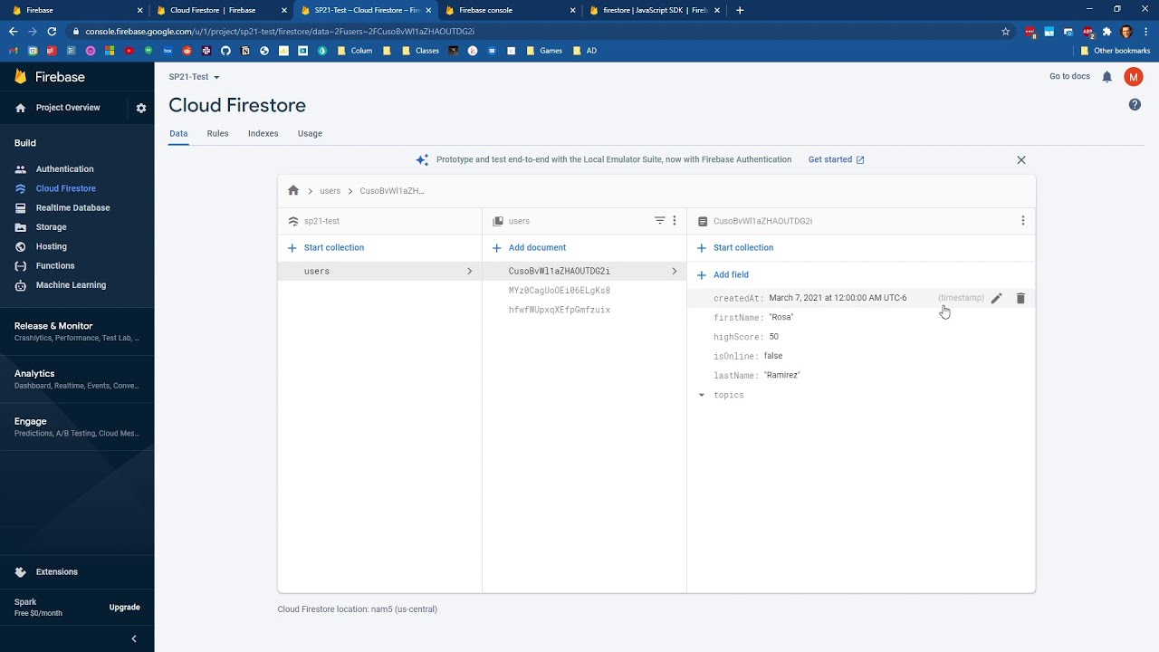 SP21 Web Apps: 25 - Creating React Components that Read from Firestore