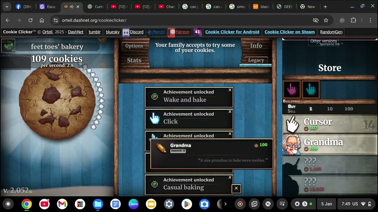 playing cookie clicker (part 1)