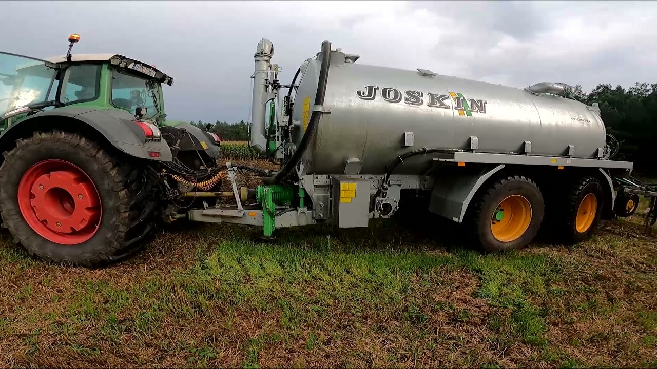 Rozlewanie gnojowicy po zbożach | Kukurydza na piachudrach 10/10! Fendt 828 & Joskin Volumetra