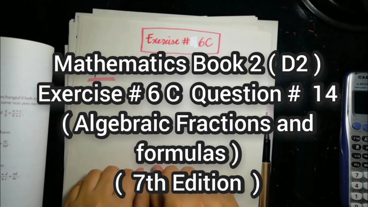 Mathematics Book 2 (D2) |  7th Edition | Exercise # 6C | Q # 14 | Ifra Syed | in Urdu\Hindi
