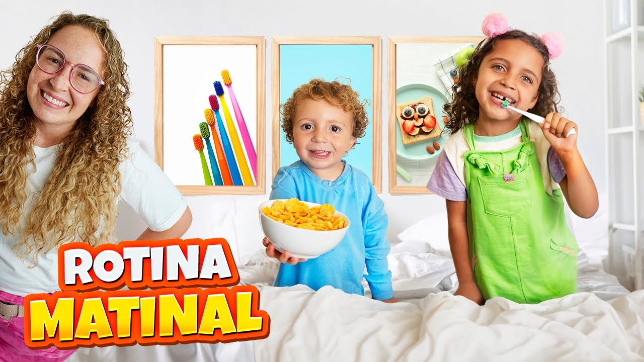 ROTINA MATINAL COM AS CRIANÇAS - FAMÍLIA BELLA E LUCCA SHOW
