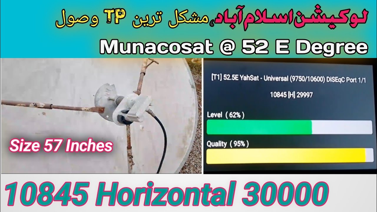 Munacosat 52e Dish setting Solh Sports Dish Setting | Yahsat 52.5e Setting | Neto Sports| Cricket