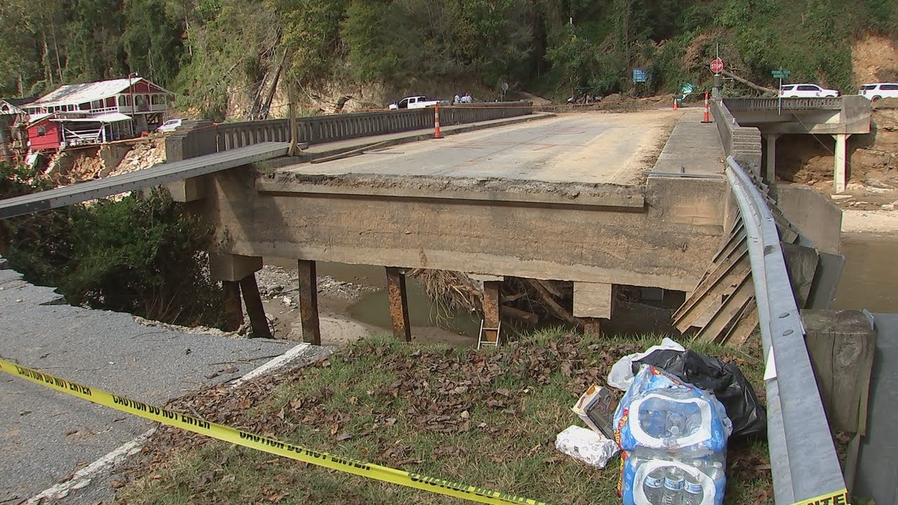 Makeshift pedestrian bridge is small mountain community’s only way in and out | WSOC-TV