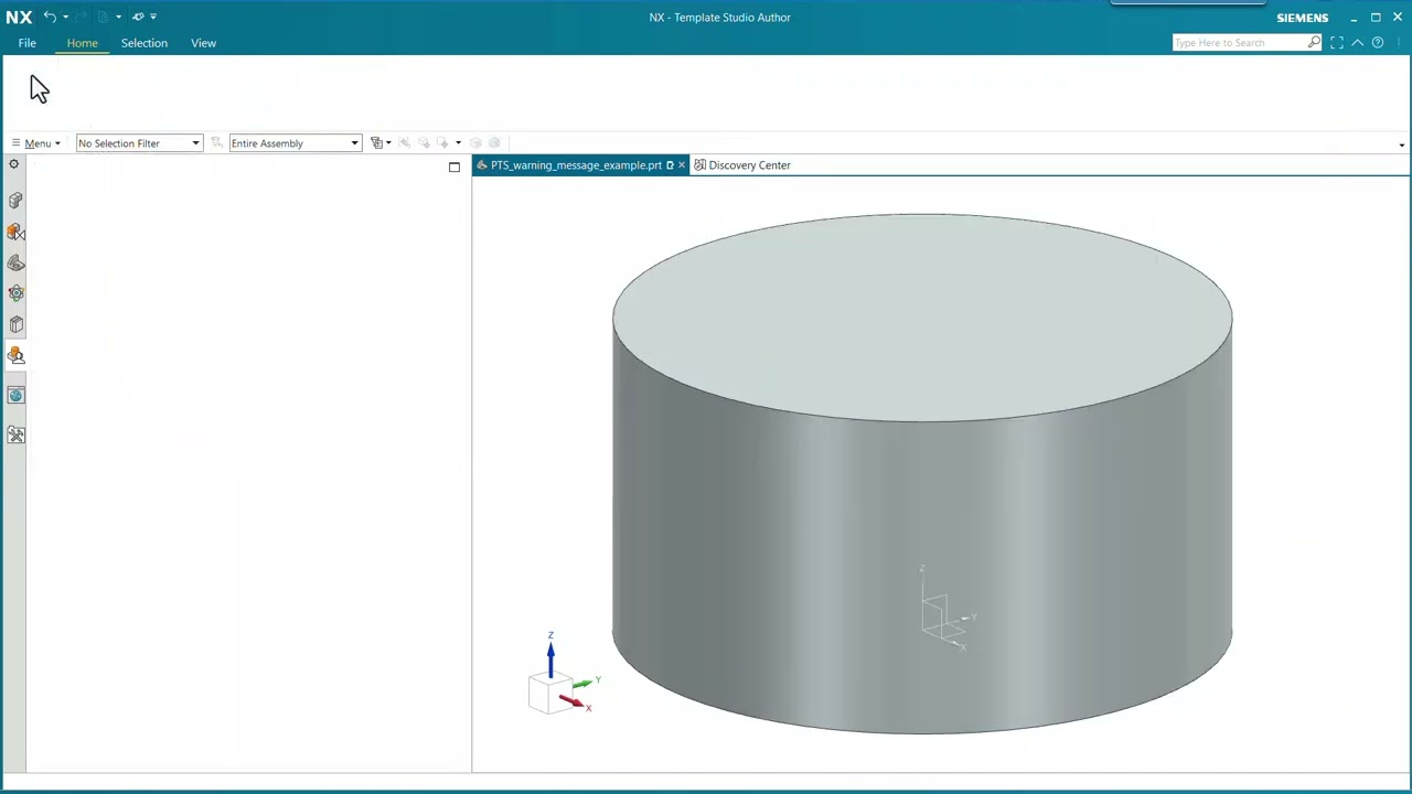 NX Feature Templates: Using a Label to show a Warning Message [NX 2206]