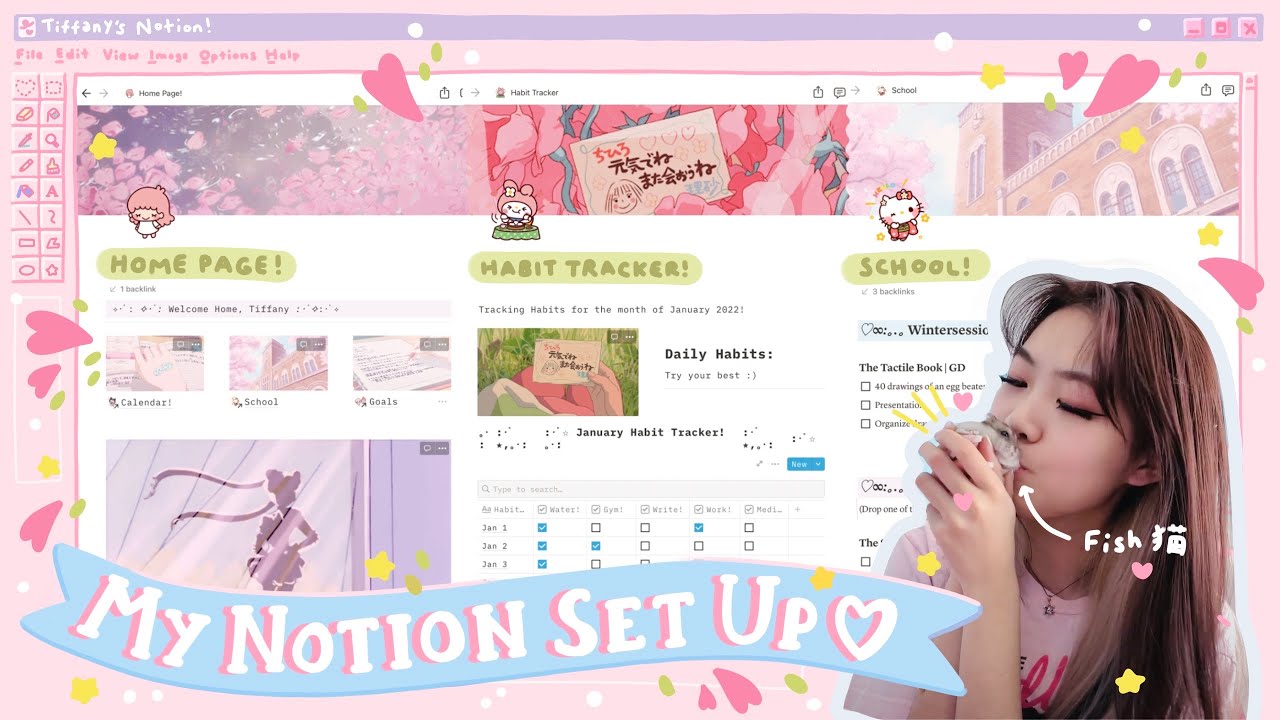 🌷 My Sailor Moon Notion Tour! As a Student and Content Creator! 🌷NEW YEAR RESOLUTIONS ⭐️🌼✨