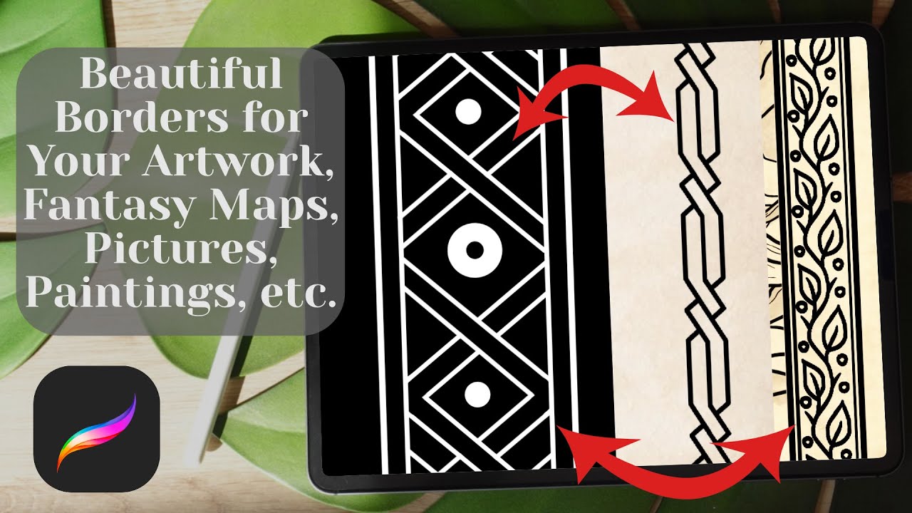 How to Create Border Draw Frame Brush for your Fantasy Map, Artwork, Seamless Pattern in Procreate