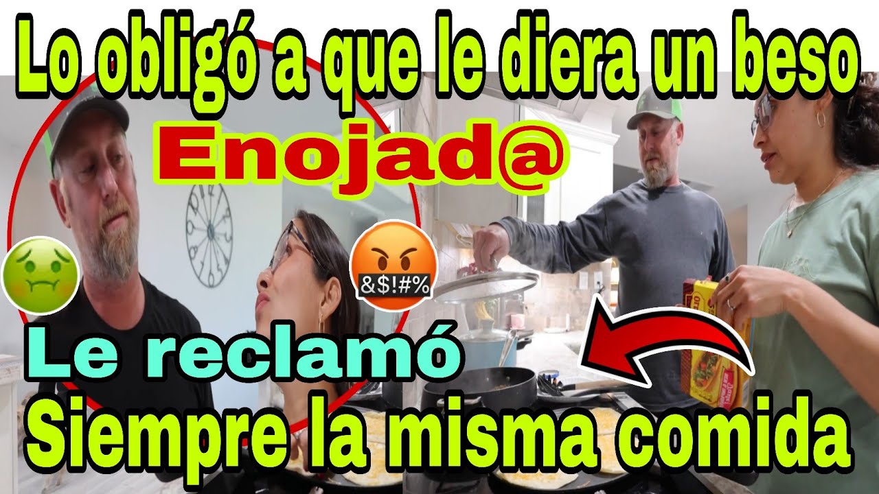 🚨Enojad@🤬Le reclamó💥😱Siempre la misma comida😮Lo obligó a que le diera un beso🫢🙀