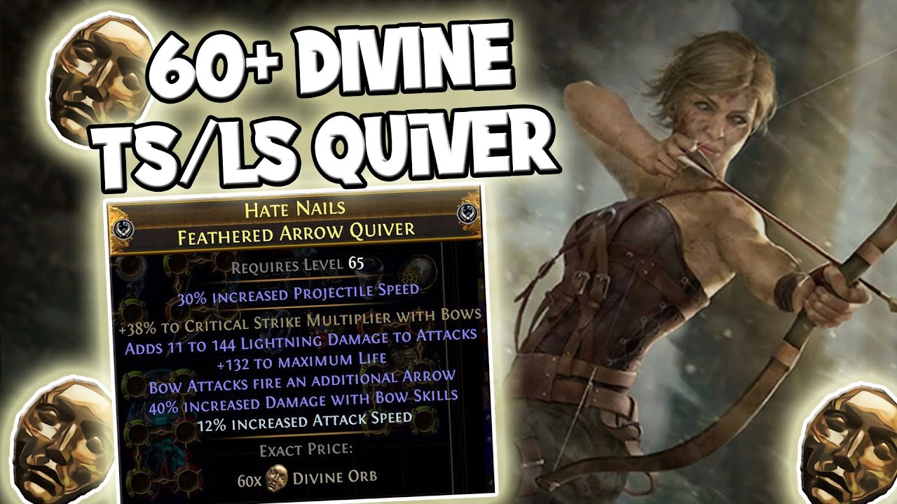 HOW TO CRAFT A 60+ DIVINE LIGHTNING ARROW/TORNADO SHOT QUIVER | Path Of Exile 3.25
