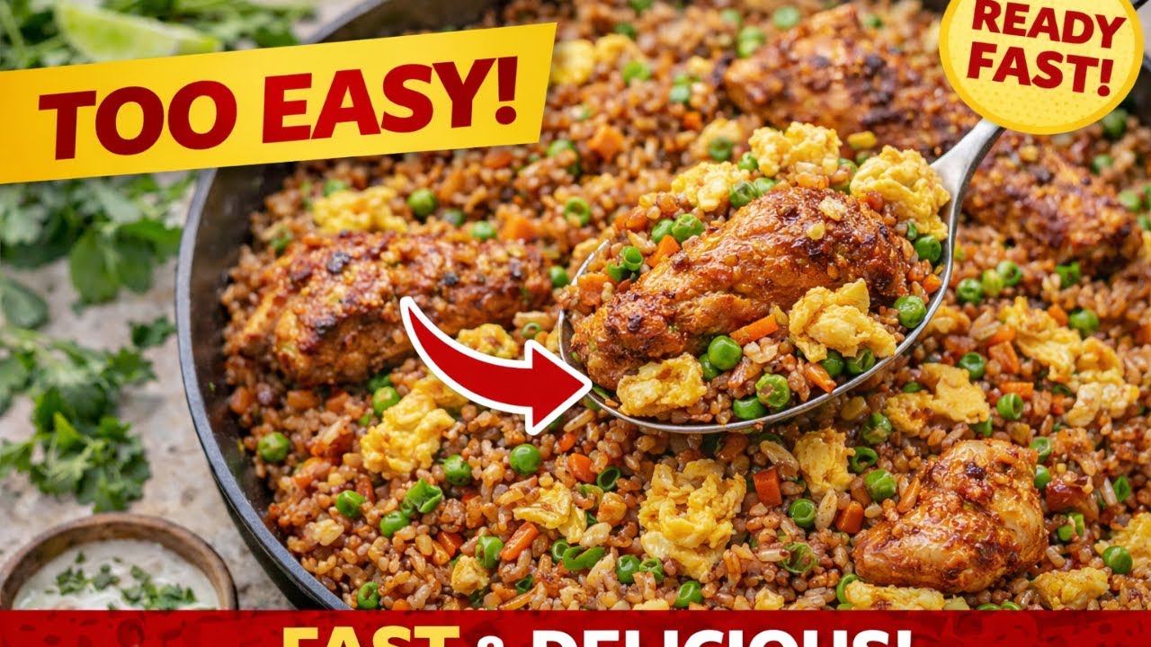 The EASIEST African Egg Fried Rice with Chicken 🍚🍗 | Ready in Minutes!