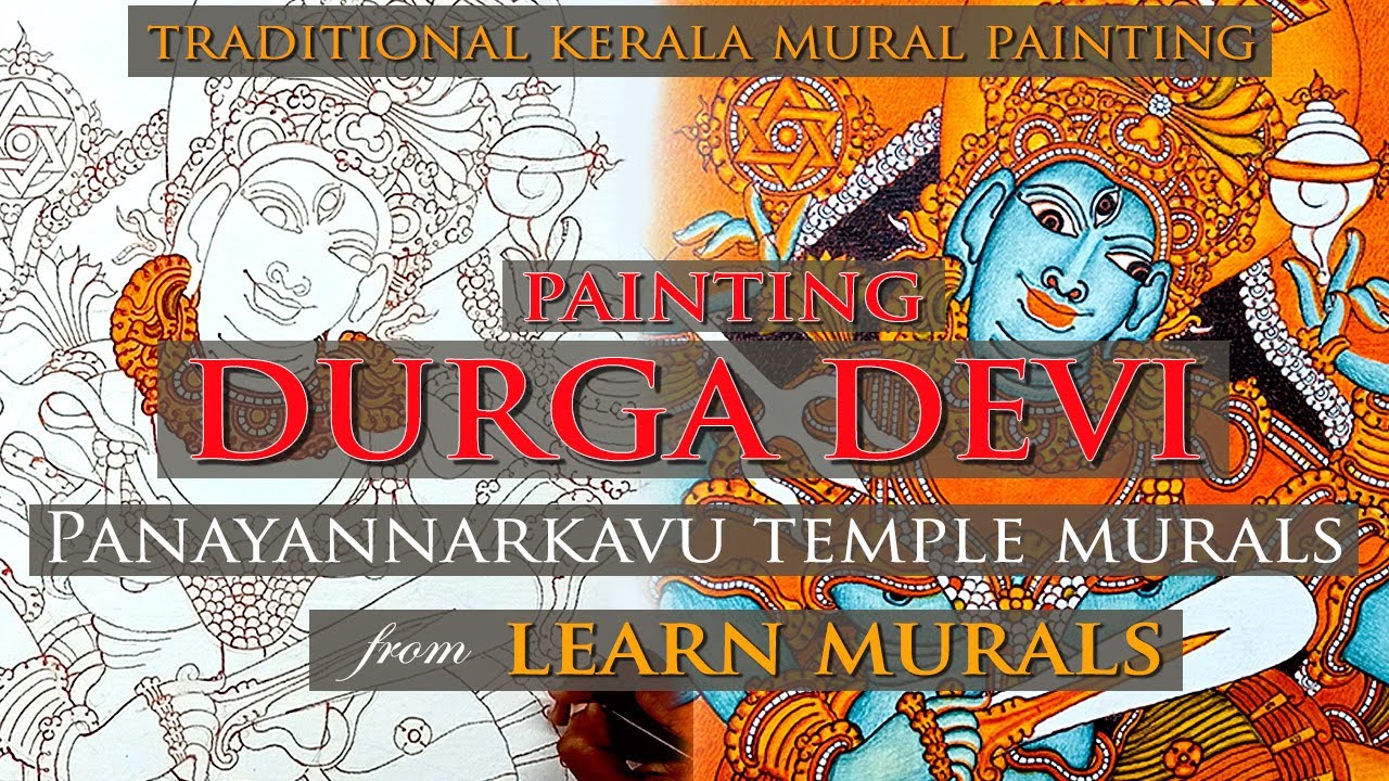 Kerala Mural Painting tutorial of Durga Devi/Panayannarkavu Devi/Learn Murals