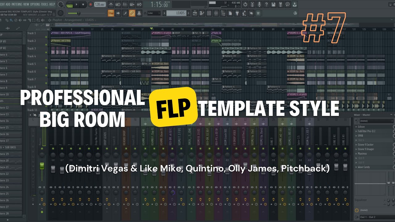 Professional BIG ROOM TEMPLATE Style (Dimitri Vegas & Like Mike, Quintino, Olly James, Pitchback)