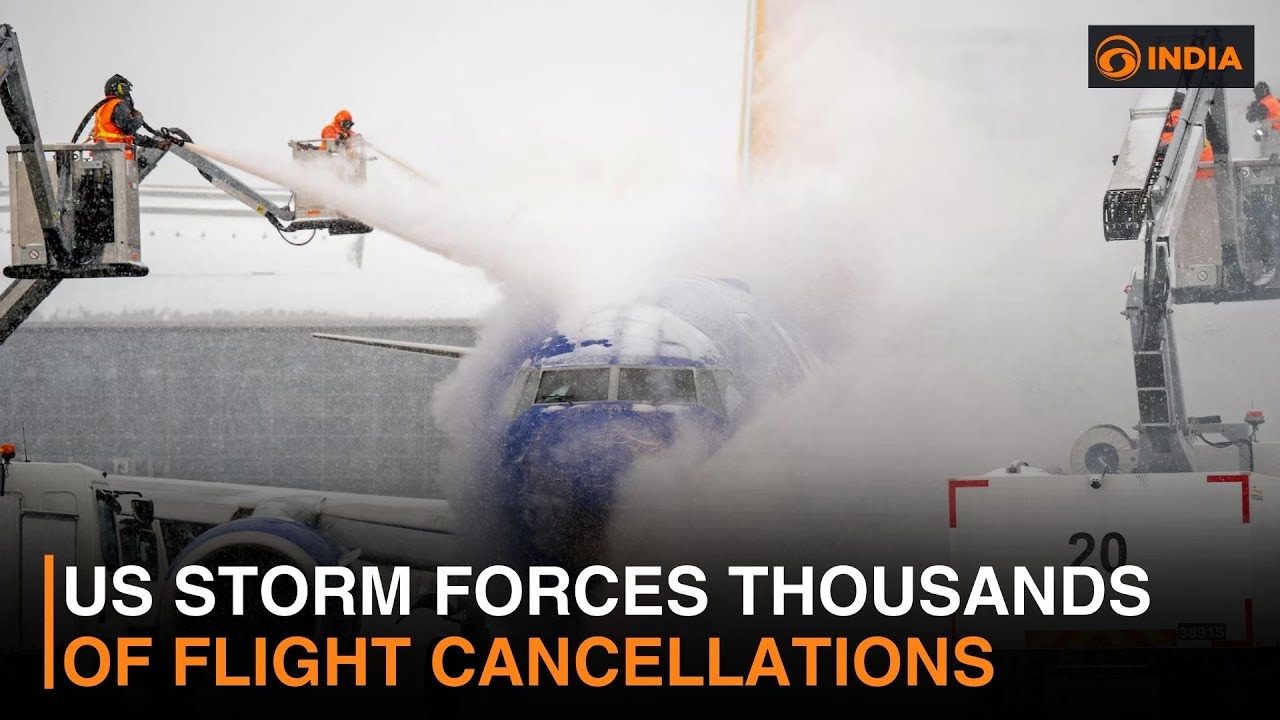 US storm forces thousands of flight cancellations & more updates | DD India Live | 4 PM IST